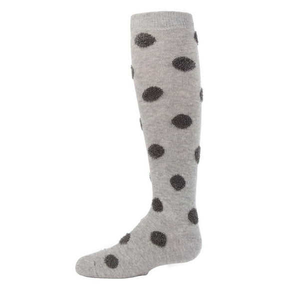 MeMoi Fun & Fuzzy Girls Polka Dot Cotton Blend Knee Socks - Girls - Female, 8, Light Gray