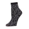 thumbnail image 1 of MeMoi Women's Furocious Leopard Print Stretchy Anklet Sock - Womens - Female, One Size, Black, 1 of 2