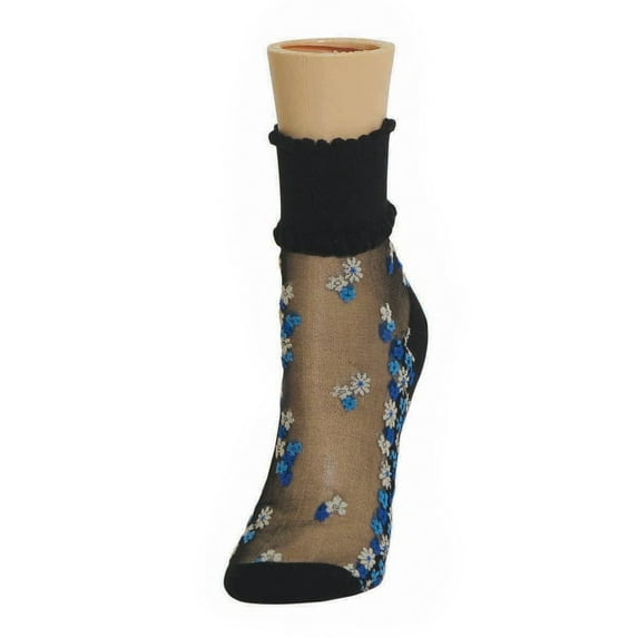 MeMoi Garden Splash Women's Cotton Blend Ankle Socks - Womens - Female, One Size, Scallop Shell