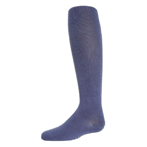 MeMoi Girls Ultra-Soft Opaque Pima Cotton-Rich Mini-Ribbed Sweater Tights - Girls - Female, 6, Blue Indigo