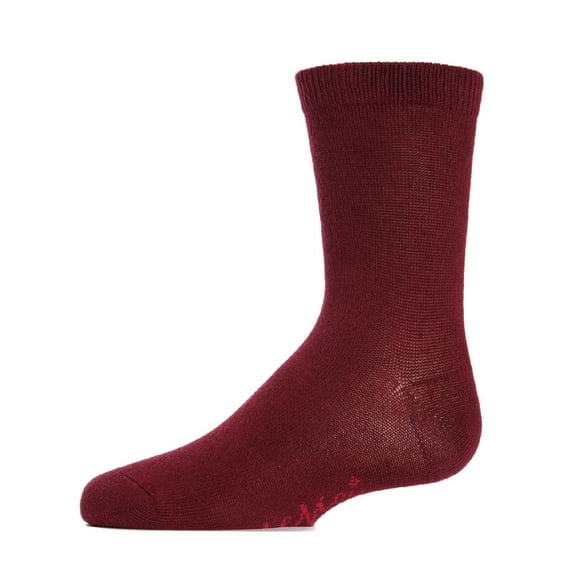 MeMoi Kids' Basic Cotton Blend Crew Socks, 8, Burgundy