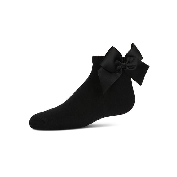 MeMoi Girls Bow-on-Back Cotton-Rich Anklet Sock - Girls - Female, 0, Black