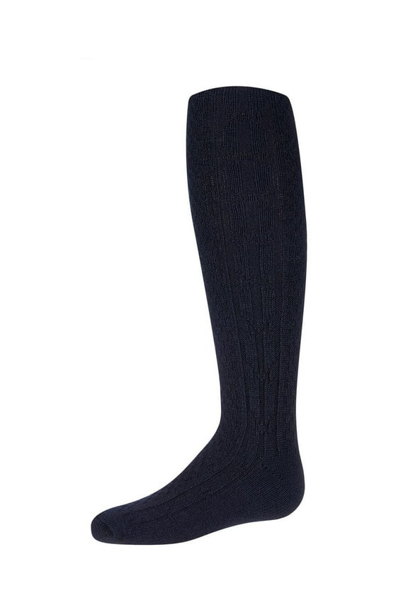 Girls Cozy Cable Ribbed Knit Knee-High Socks - Girls - Female, 7-8, Navy