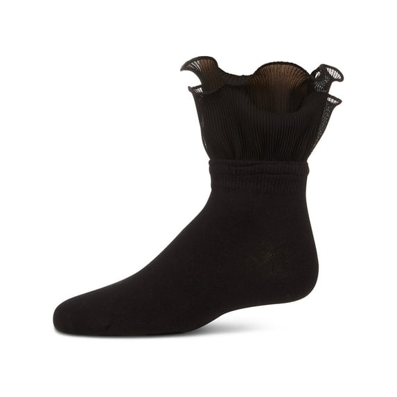 MeMoi Dual Layer Ruffle Anklet Socks - Girls - Female, 8, Winter White