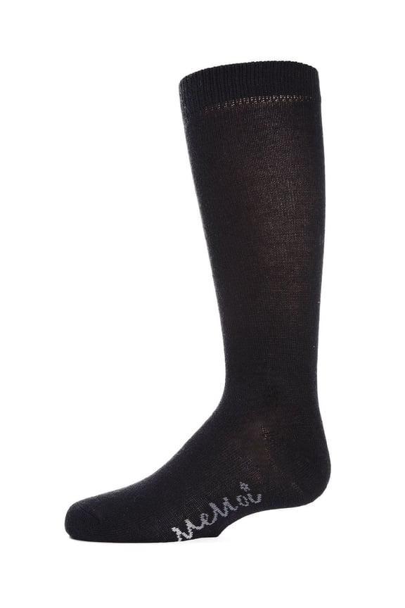 Ribbed Classic Cotton-Rich Solid-Color Knee High Sock - Girls - Female, 12, Black