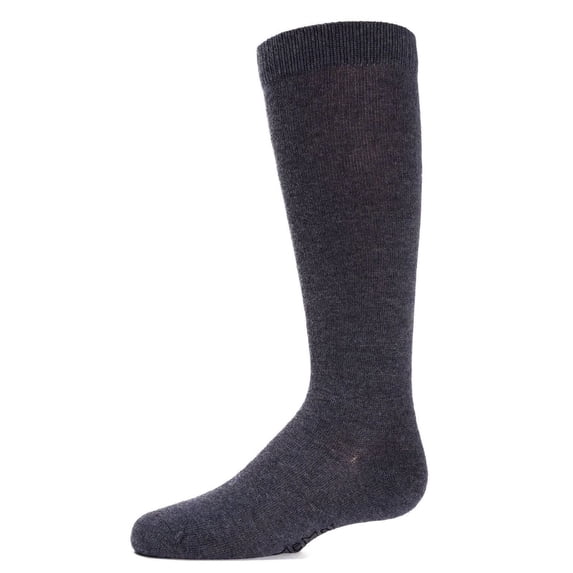 MeMoi Ribbed Classic Cotton-Rich Solid-Color Knee High Sock - Girls - Female, 10, Denim