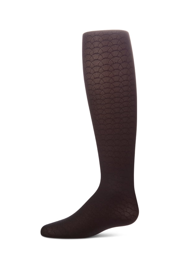 Girls Micro-Mesh Half-Moon Textured Fashion Tights - Girls - Female, 12-14, White