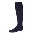 thumbnail image 1 of MeMoi Girls Wide Ribbed Cotton Blend Uniform Knee Socks - Girls - Female, 9-11, Navy, 1 of 8
