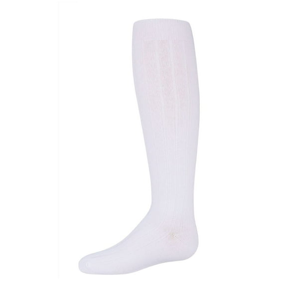 MeMoi Girls Wide Ribbed Cotton Blend Uniform Knee Socks - Girls - Female, 9-11, White