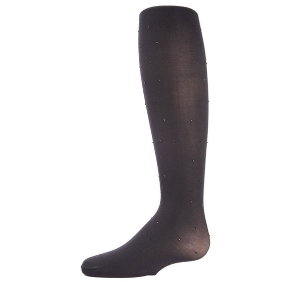 MeMoi Glam Studded Crystal Opaque Tights - Girls - Female, 10-12, Black-Black