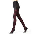 thumbnail image 1 of MeMoi Glasgow Plaid Cotton Blend Sweater Tights - Womens - Female, 1X/2X, Burgundy Heather, 1 of 12