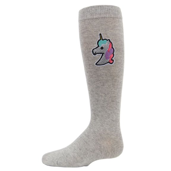 MeMoi  Glitter Unicorn Knee-High Socks - Girls - Female, 4, Gray