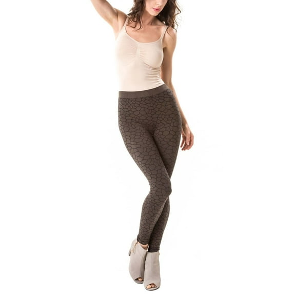 MeMoi Gobi Unique Mudcrack Snakeskin Cotton Blend Leggings - Womens - Female (Medium/Large, Black)