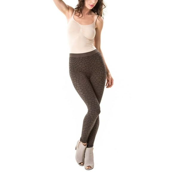 MeMoi Gobi Unique Mudcrack Snakeskin Cotton Blend Leggings - Womens - Female (Medium/Large, Black)