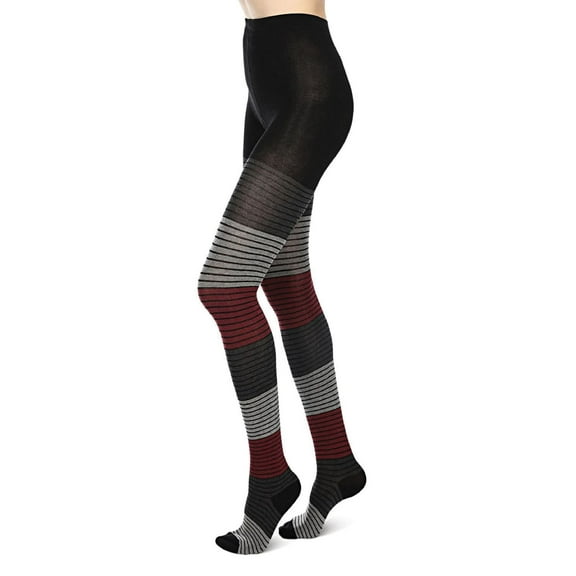 MeMoi Gradient Stripes Sweater Tights - Womens - Female (Medium/Large, Wine)