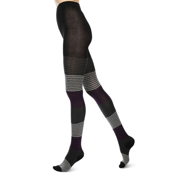 MeMoi Gradient Stripes Sweater Tights - Womens - Female (Medium/Large, Purple Pennant)