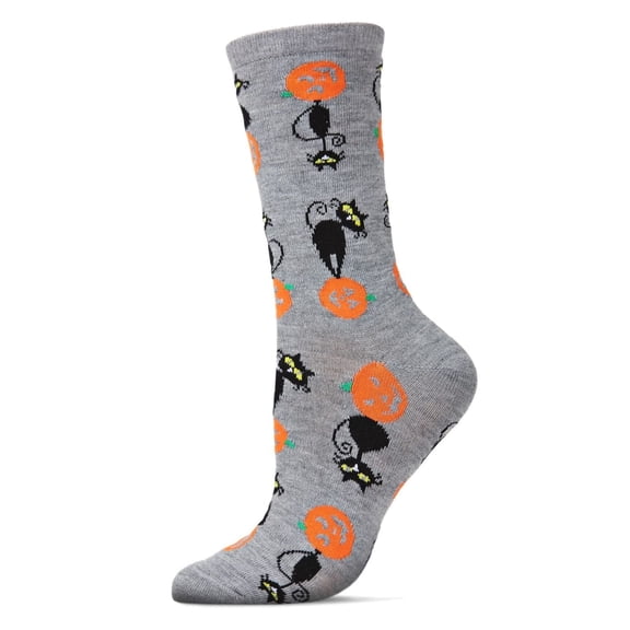 MeMoi Halloween Pumpkin Cat Crew Socks - Mens - Male
