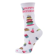 MeMoi Happy Birthday Bamboo Blend Crew Novelty Socks - Womens - Female