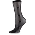 thumbnail image 1 of MeMoi Heart Fishnet Crew Socks | Cute Fishnet Crew Socks by MeMoi One Size 9-11 / Black, 1 of 2