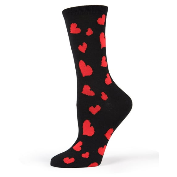 MeMoi Hearts Aflutter Bamboo Blend Crew Socks - Womens - Female, 9-11, White