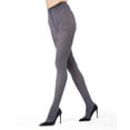 thumbnail image 1 of MeMoi Heather Flat Knit Opaque Tights - Womens - Female, Large/X-Large, Black Heather, 1 of 5