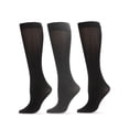 thumbnail image 1 of MeMoi Heather/Solid 3 Pair Trouser Socks - Womens - Female, One Size, Navy Heather-Navy-Black, 1 of 6