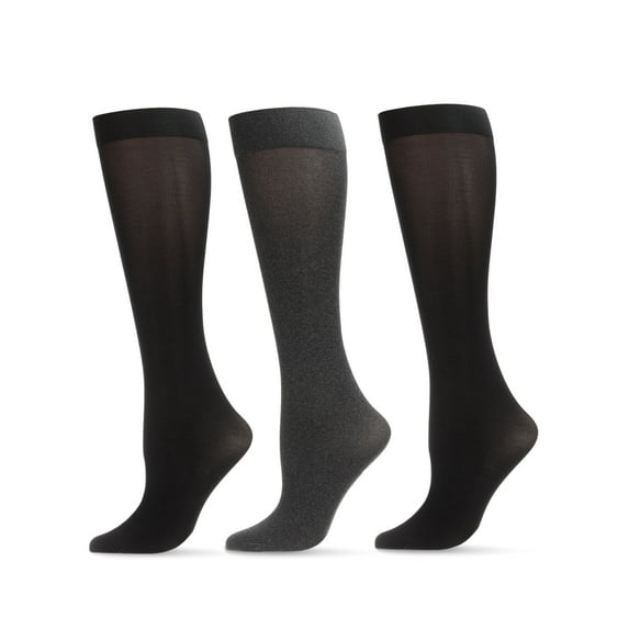 MeMoi Heather/Solid 3 Pair Trouser Socks - Womens - Female, One Size, Navy Heather-Navy-Black