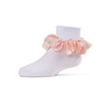 thumbnail image 1 of MeMoi Hello Darlin' Flower Petal Cotton Blend Anklet Socks - Girls - Female, 2, White-Pink, 1 of 7