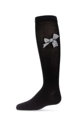 Herringbone Thin Ribbed Knee High - Girls - Female, 2, Black