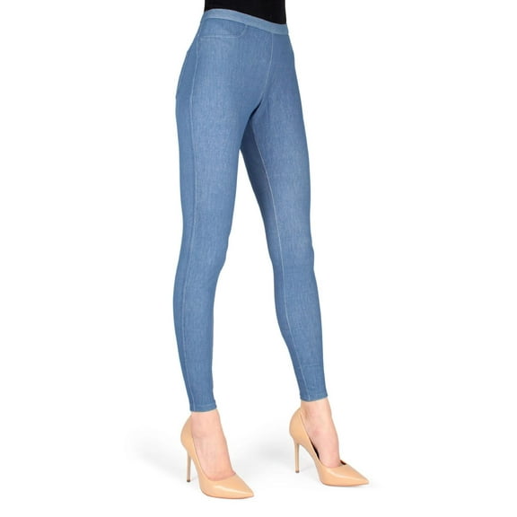 MeMoi High-Waisted Skinny Jean Leggings - Womens - Female (Small/Medium, Light Wash)