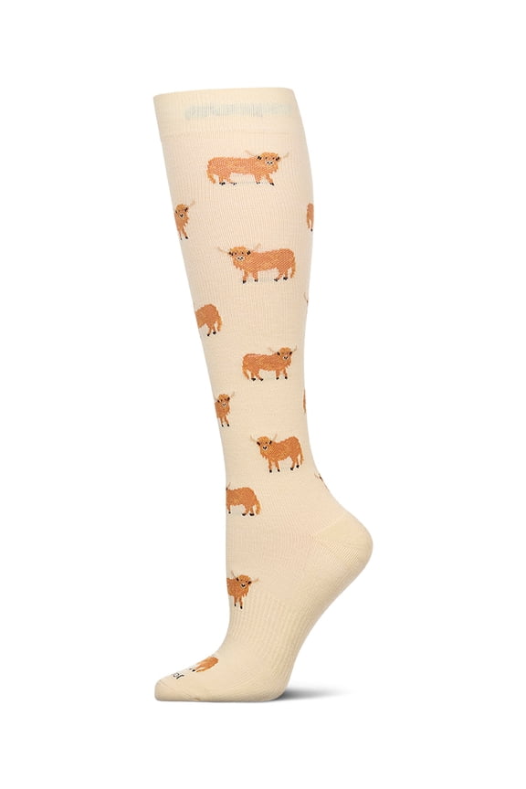 Women's Highland Cows Bamboo Compression Socks, 9-11, Wax Paper