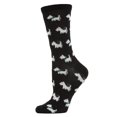thumbnail image 1 of MeMoi Women's Holiday Scotties & Presents Crew Socks - Womens - Female, 9-11, Black, 1 of 7