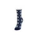 thumbnail image 1 of MeMoi Women's Holiday Snowflake Fuzzy Lined Crew Socks - Womens - Female, One Size, Black, 1 of 2
