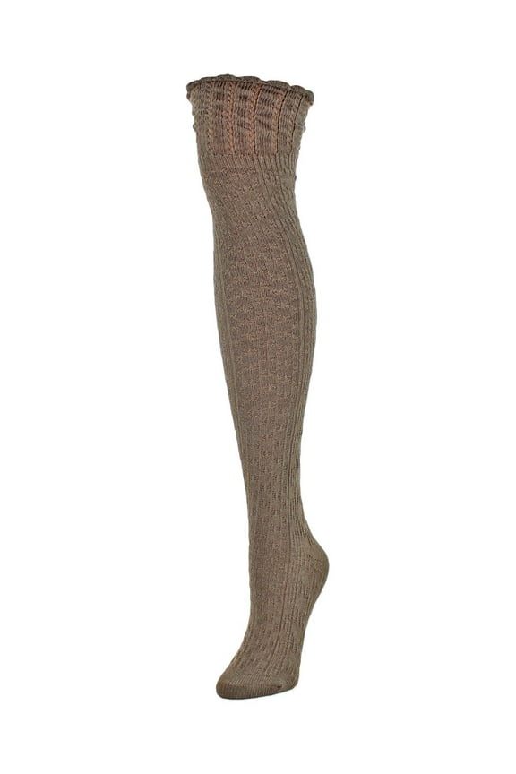 Honeycomb Bee Over The Knee Socks - Womens - Female, One Size, Medium Gray