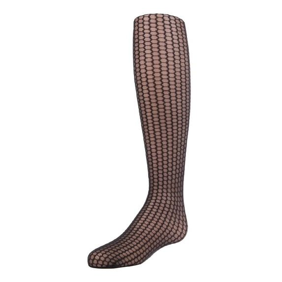 MeMoi Honeycomb Knit Sheer Nylon Tights - Girls - Female, 12-14, Black