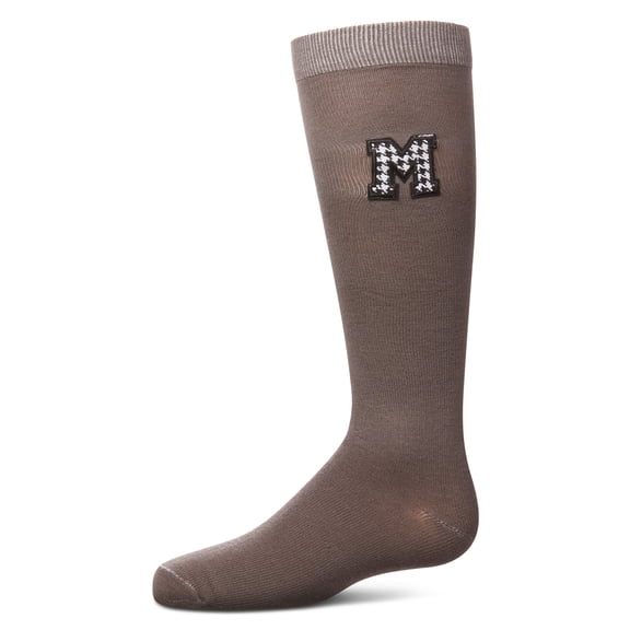 MeMoi Houndstooth M Knee High Socks - Girls - Female, 8, Gray