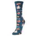 thumbnail image 1 of MeMoi I Love Coffee Bamboo Blend Crew Socks - Womens - Female, 9-11, Navy Blazer, 1 of 7