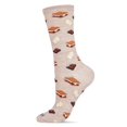 thumbnail image 1 of MeMoi I'd Like S'more Please Bamboo Blend Crew Socks - Womens - Female, 9-11, Hemp Heather, 1 of 7