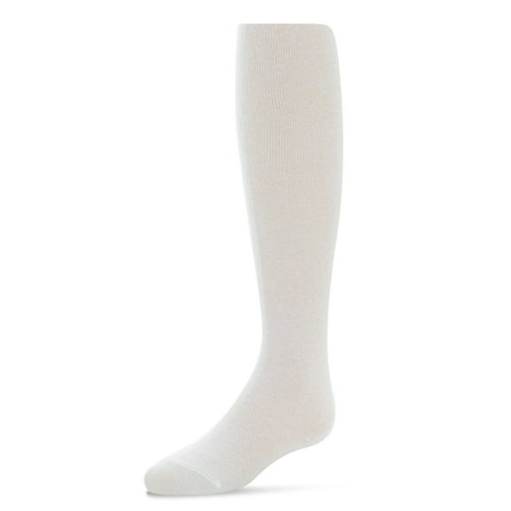 MeMoi Infant Solid Cotton Blend Basic Non-Binding Sweater Tights, 6-12, White