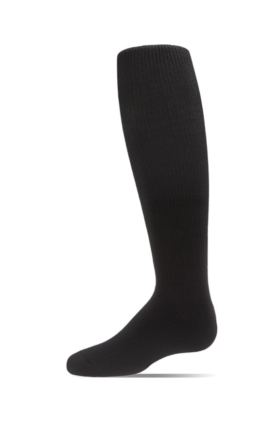 Infant Thin Ribbed Cotton Blend Basic Non-Binding Tights, 6-12, Black