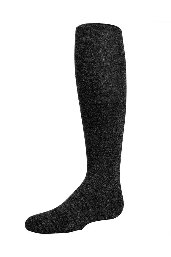 Iridescent Shimmer Opaque Cotton Tights - Girls - Female, 6, Black