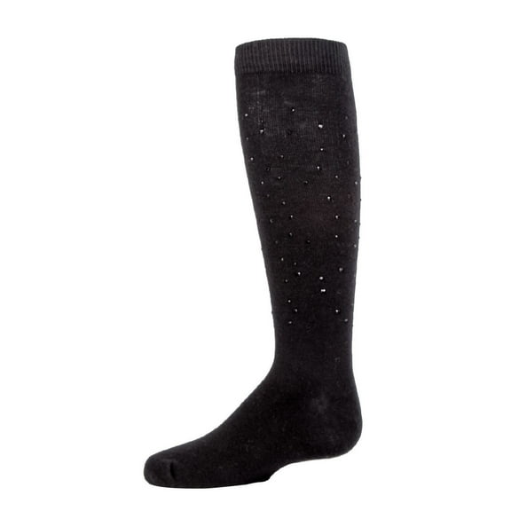 MeMoi Jazzy Jeweled Cotton Blend Knee Socks - Girls - Female, 10, Black
