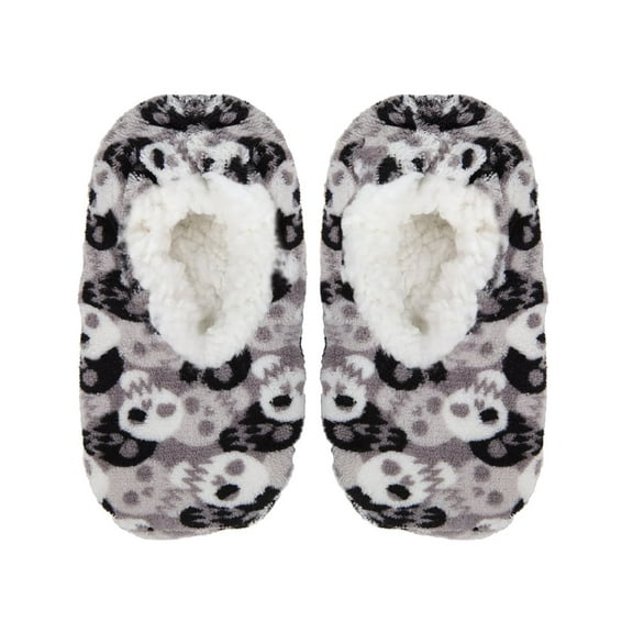 MeMoi Kids' Bones and Skulls Non-Skid Slippers (Medium, Gray/White)