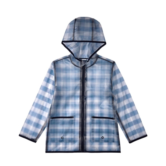 MeMoi Kids "Checkmate" Checkered Raincoat with Self-Storage Pouch, 3, Pink