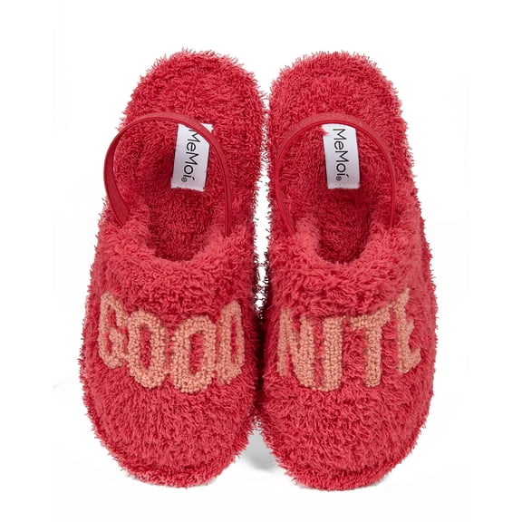 MeMoi Kids "Good Nite" Fluffy Faux Sherpa Slipper Scuff - Girls - Female (L, Fruit Punch)