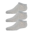 thumbnail image 1 of MeMoi Kids Low Cut Cotton Blend Socks 3-Pack (4-5, Light Gray), 1 of 7