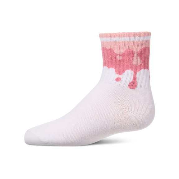 MeMoi Kids "Paint Drip" Ribbed Cotton-Blend Novelty Crew Sock - Girls - Female, 2, Blue