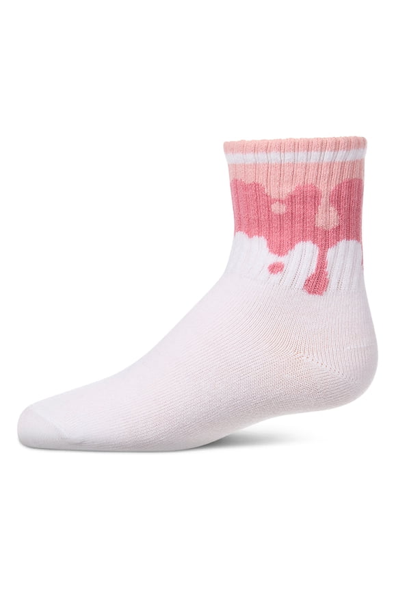 Kids "Paint Drip" Ribbed Cotton-Blend Novelty Crew Sock - Girls - Female, 2, Blue