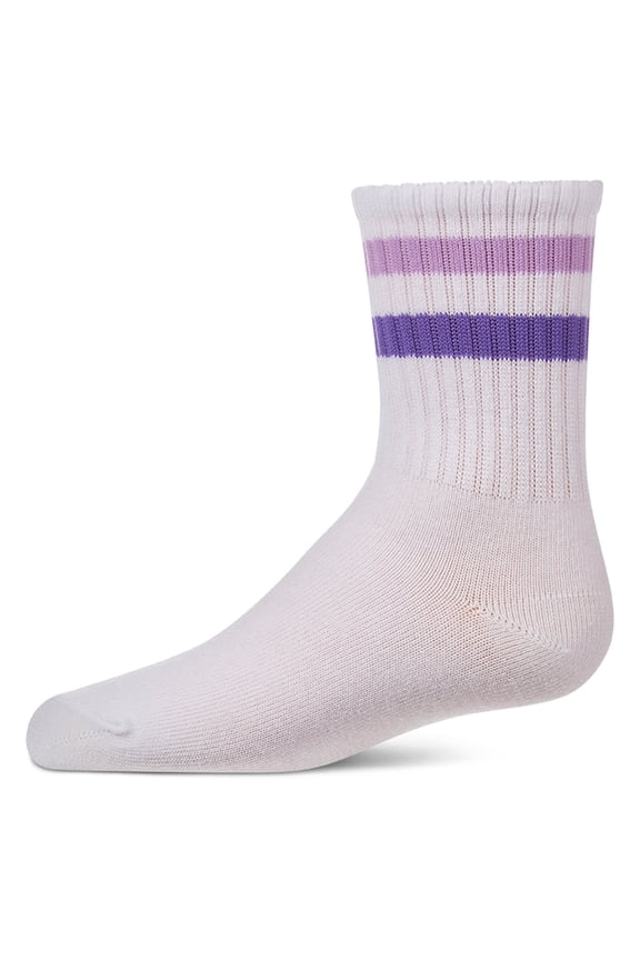 Kids Ribbed Double-Stripe Cotton-Blend Varsity Crew Socks - Girls - Female, 8, Green