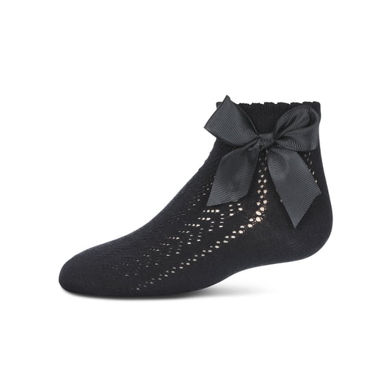 MeMoi Knit Openwork Bow Anklet Socks - Girls - Female, 8, Taupe